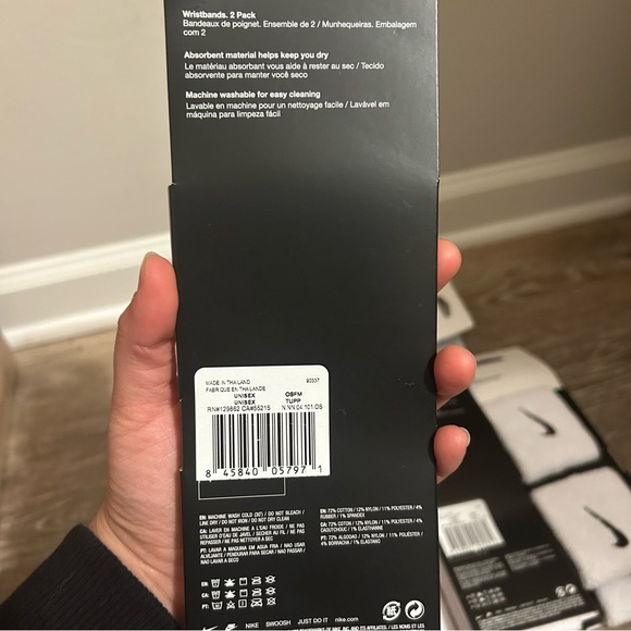 LOT of 10 New Nike Swoosh Wristbands (White/Black, OSFM) Wristbands - Picture 3 of 5